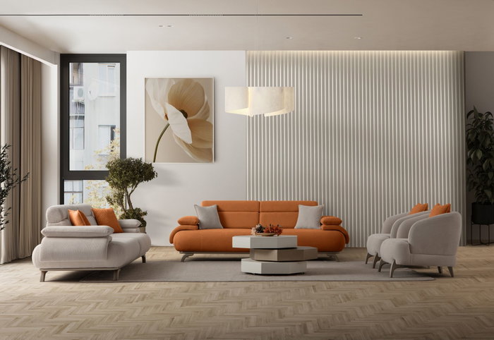 Atelier Del Sofa Sofá de 3 plazas Rojo azulejo